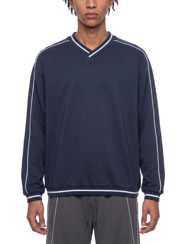 Unisex Color Block V-Neck Sweatshirt