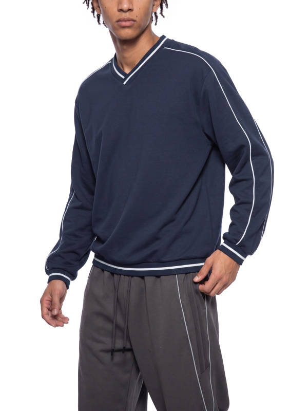 Unisex Color Block V-Neck Sweatshirt