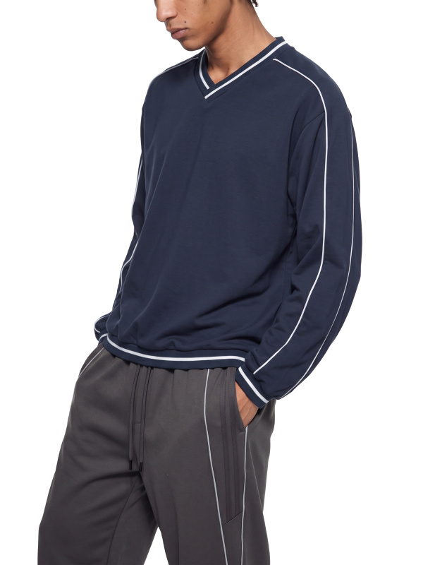 Unisex Color Block V-Neck Sweatshirt