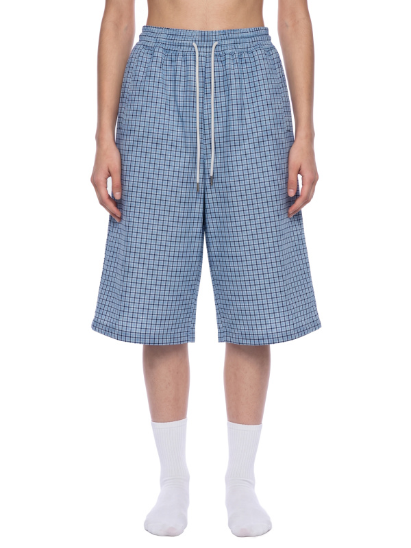 Unisex Plaid Drawstring Shorts
