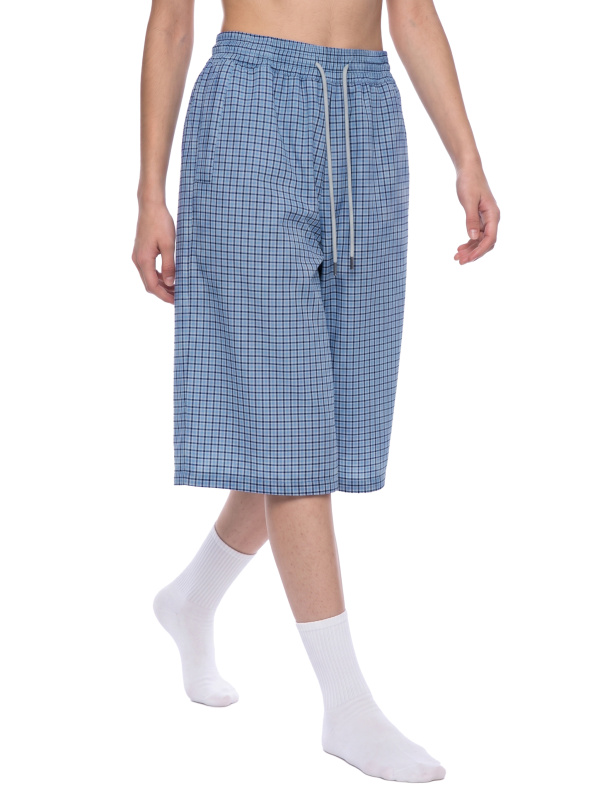 Unisex Plaid Drawstring Shorts