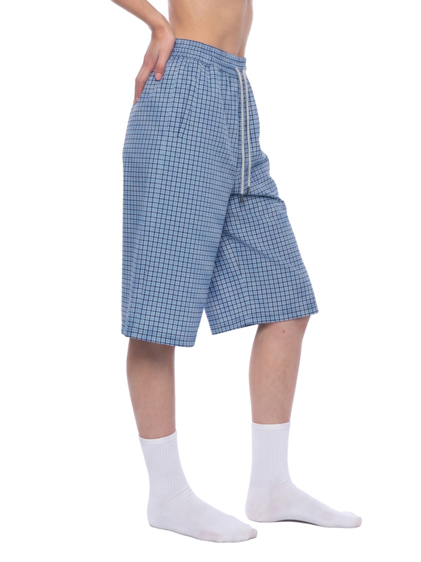 Unisex Plaid Drawstring Shorts
