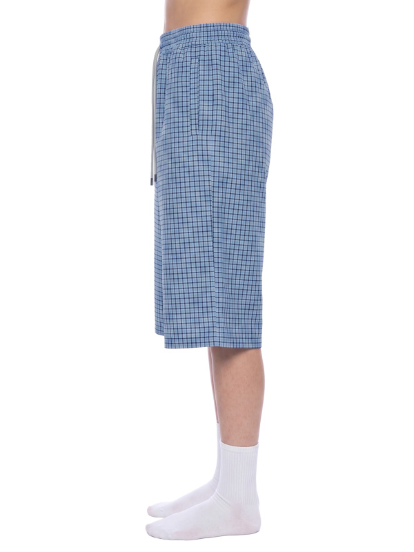 Unisex Plaid Drawstring Shorts