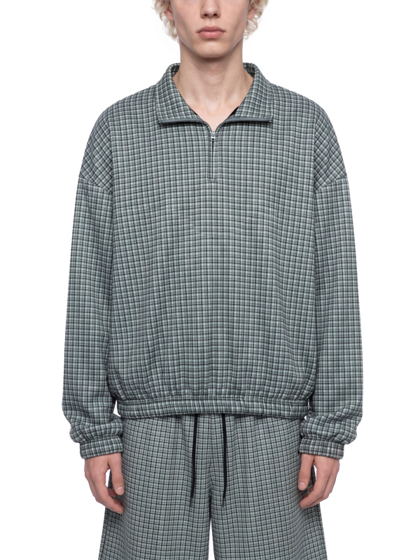 Unisex Plaid Quarter-Zip Sweatshirt
