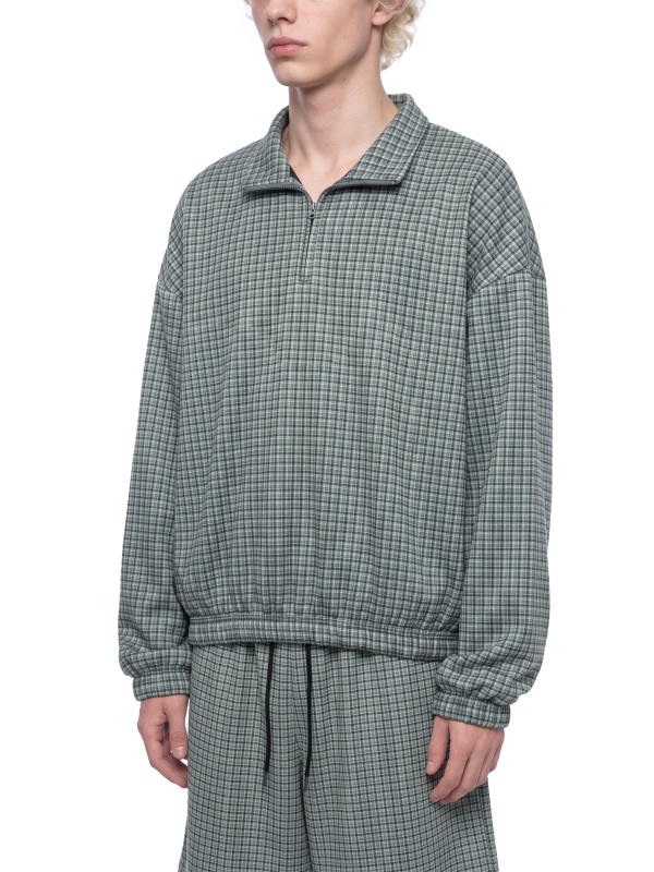 Unisex Plaid Quarter-Zip Sweatshirt