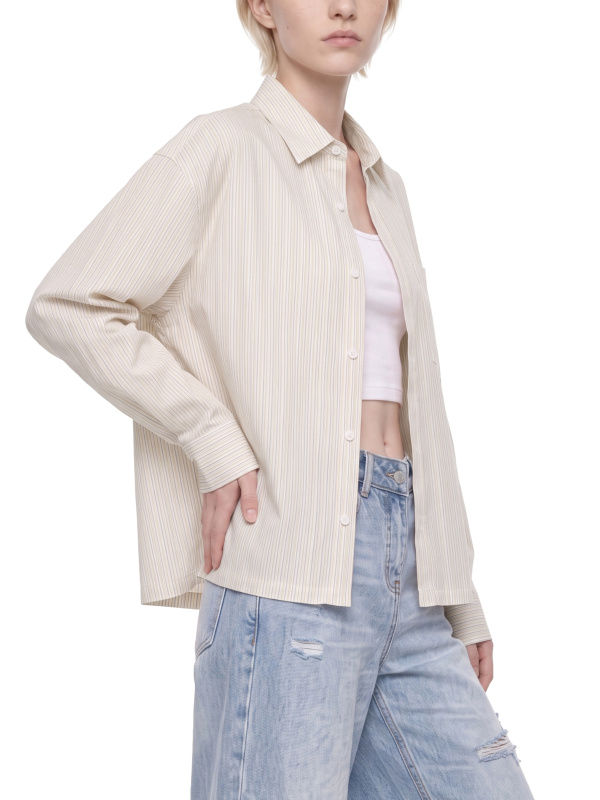Unisex Boxy Striped Shirt
