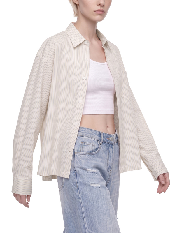 Unisex Boxy Striped Shirt