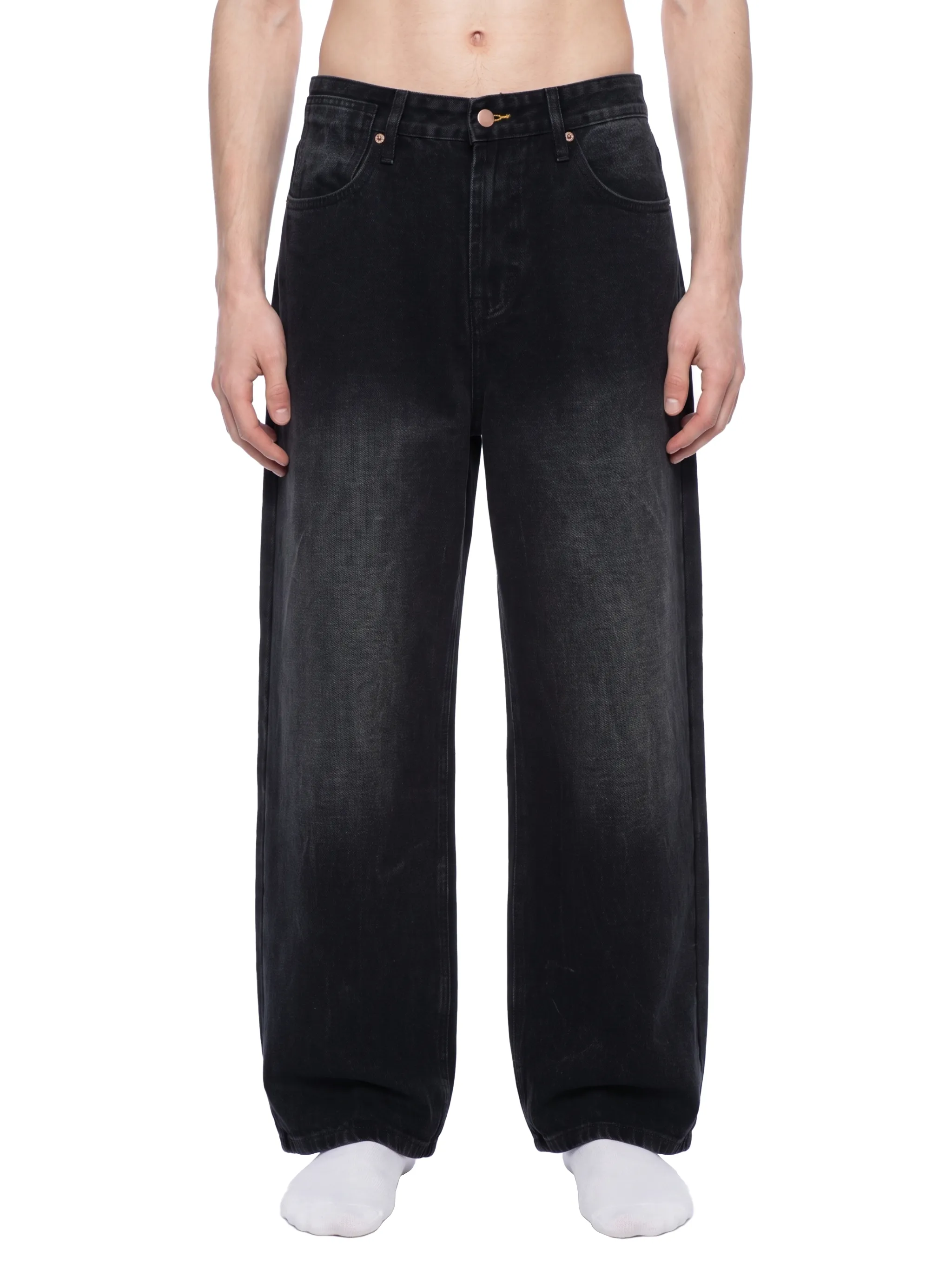 Men's Vintage Wash Wide Leg Jeans