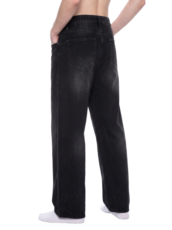 Men's Vintage Wash Wide Leg Jeans