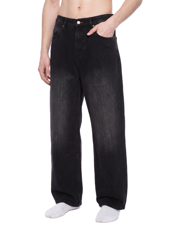 Men's Vintage Wash Wide Leg Jeans