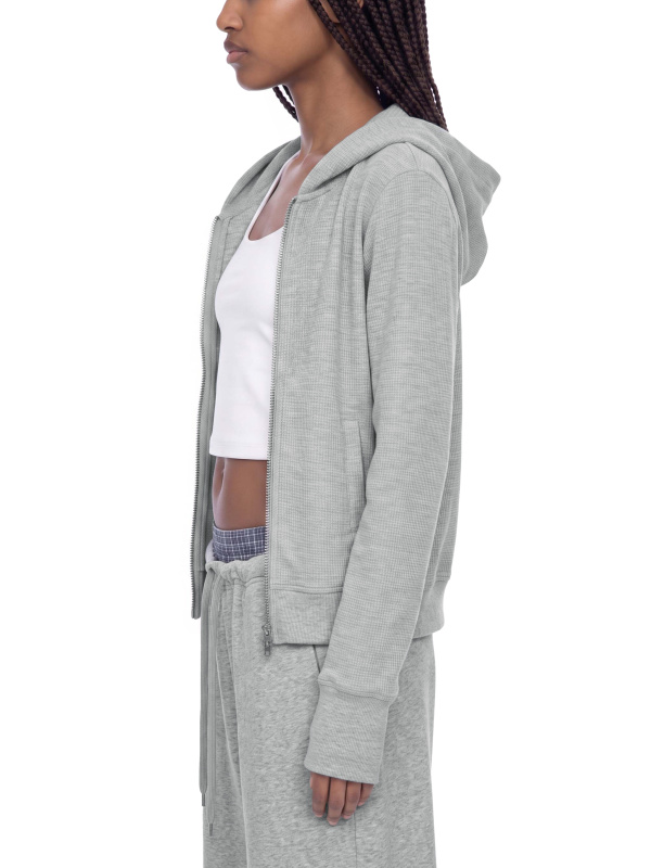 Women's Waffle Full Zip Hoodie