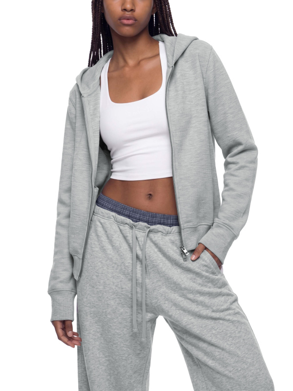 Women's Waffle Full Zip Hoodie