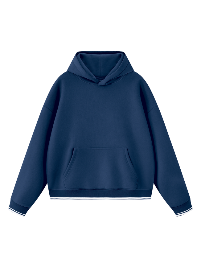 Unisex Oversized Color Block Fleece Hoodie
