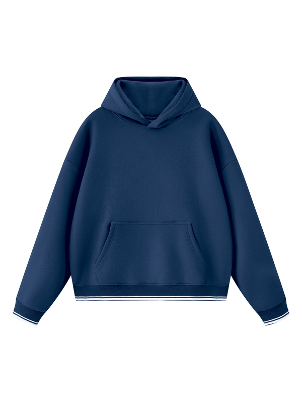 Unisex Oversized Color Block Fleece Hoodie