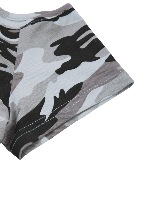 Women's Camo Off-Shoulder Crop T-Shirt