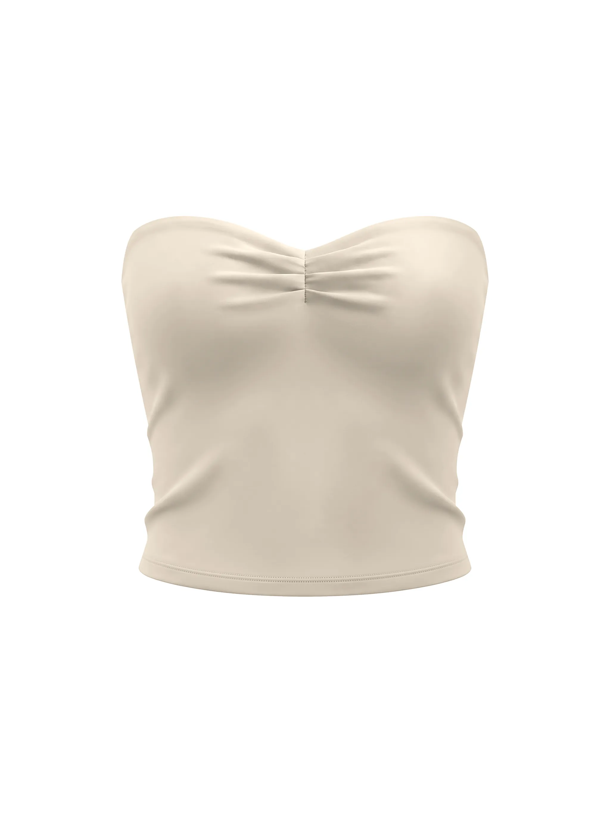 Women's Ruched Cropped Tube Top - Main Image
