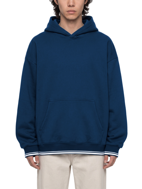 Unisex Oversized Color Block Fleece Hoodie