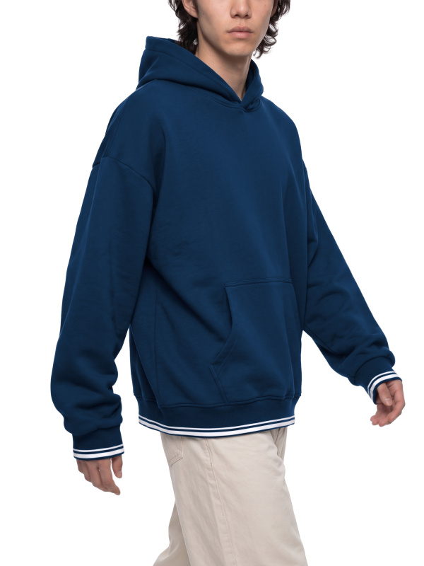 Unisex Oversized Color Block Fleece Hoodie