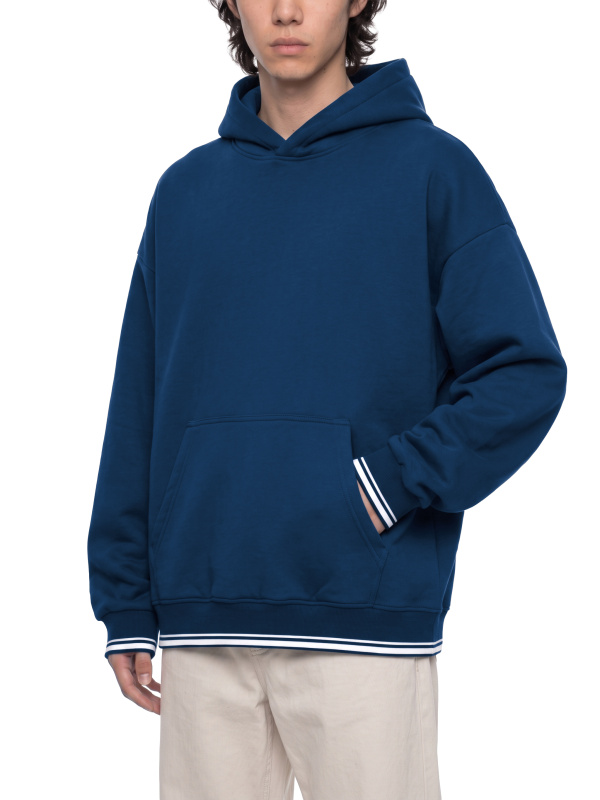 Unisex Oversized Color Block Fleece Hoodie