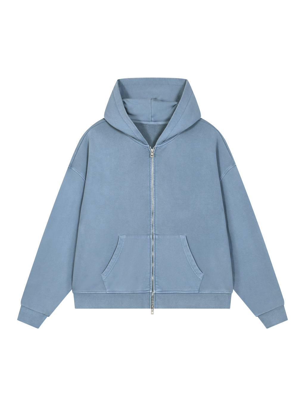 Unisex Vintage Wash Full Zip Boxy Hoodie - Main Image