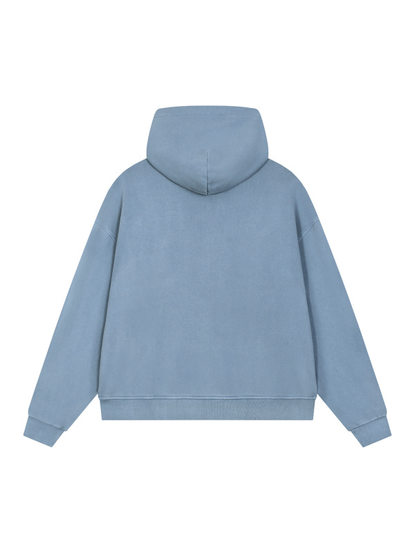 Unisex Vintage Wash Full Zip Boxy Hoodie