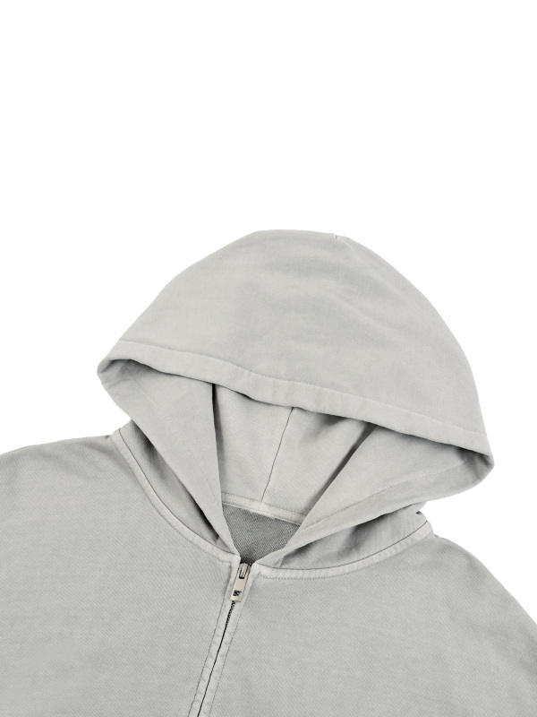 Unisex Vintage Wash Full Zip Boxy Hoodie