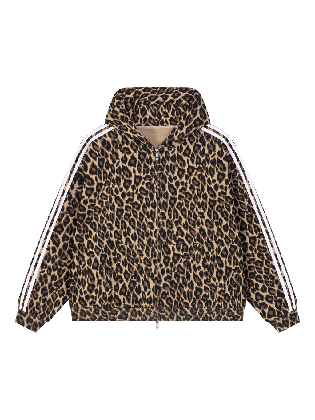 Unisex Leopard Full Zip Hoodie - Main Image