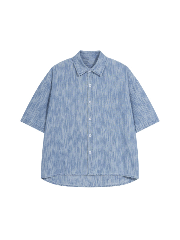 Unisex Boxy Vintage Wash Denim Shirt