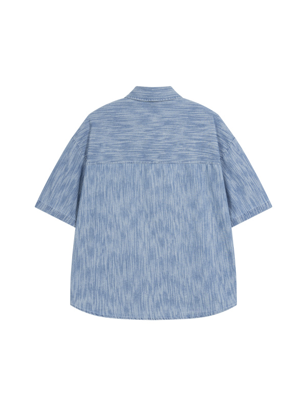 Unisex Boxy Vintage Wash Denim Shirt