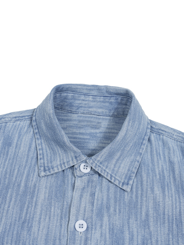 Unisex Boxy Vintage Wash Denim Shirt