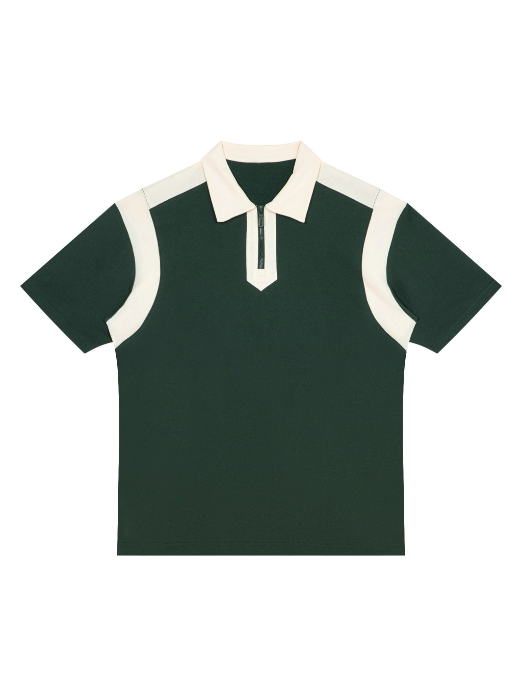 Unisex Color Block Quarter Zip Polo Shirt - Main Image