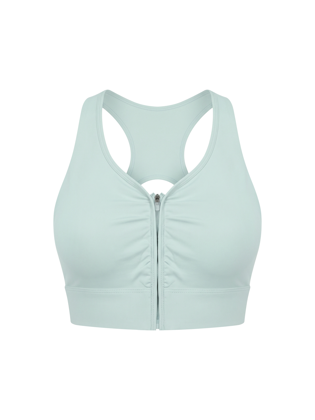 Women’s Cropped Zip Yoga Sports Bra - Main Image