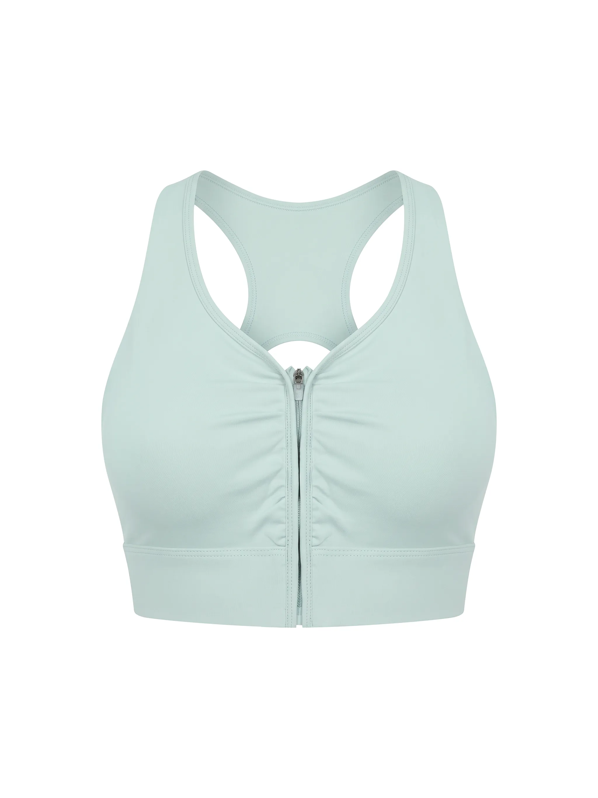 Women’s Cropped Zip Yoga Sports Bra - Main Image