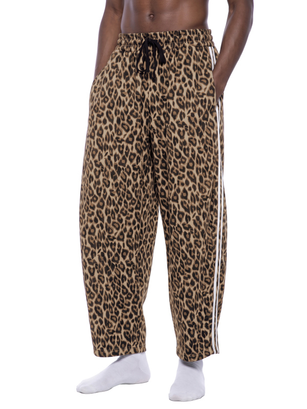 Unisex Leopard Barrel Leg Sweatpants