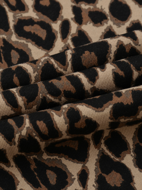 Unisex Leopard Barrel Leg Sweatpants