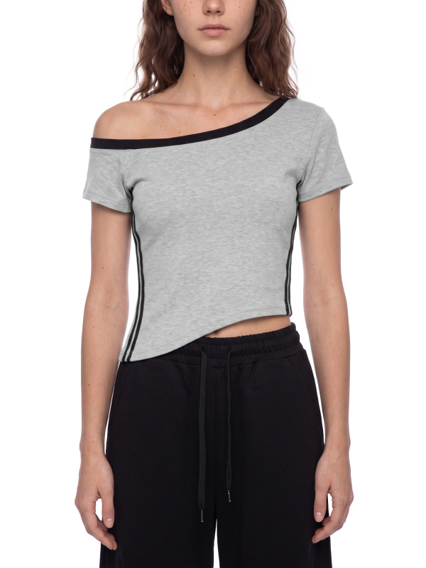 Women's Color Block Off-the-Shoulder T-Shirt
