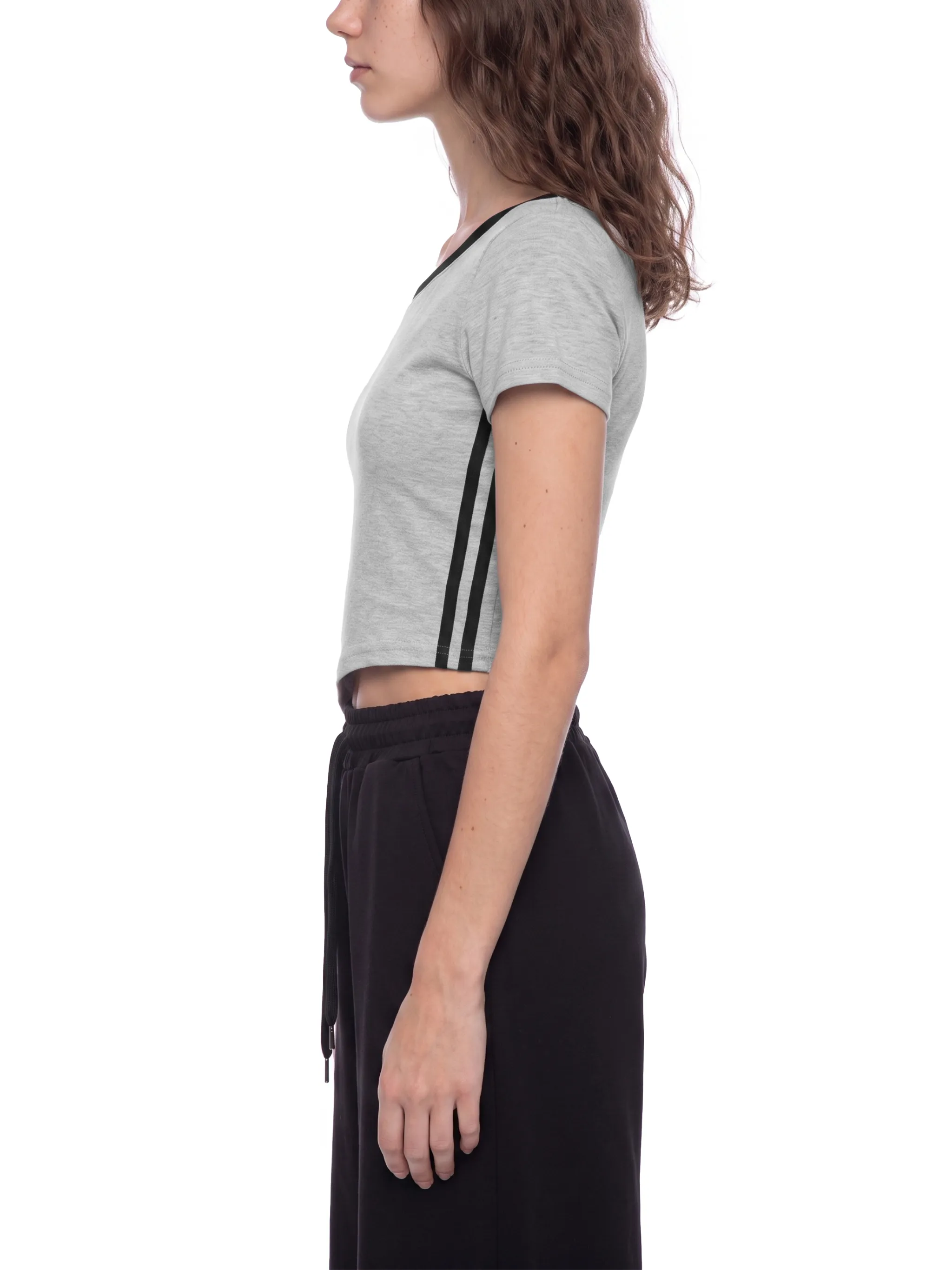 Women's Color Block Off-the-Shoulder T-Shirt