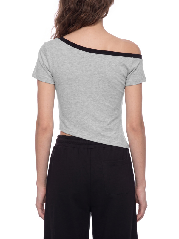 Women's Color Block Off-the-Shoulder T-Shirt