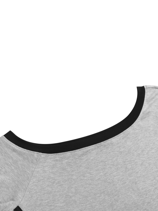 Women's Color Block Off-the-Shoulder T-Shirt