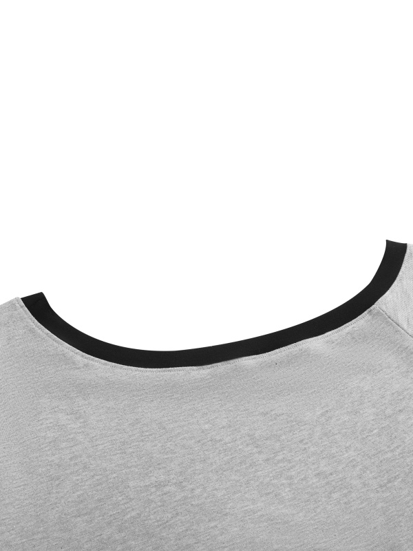 Women's Color Block Off-the-Shoulder T-Shirt