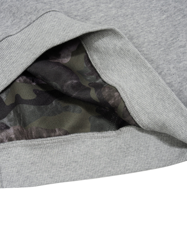 Unisex Colorblock Camo Full Zip Boxy Hoodie