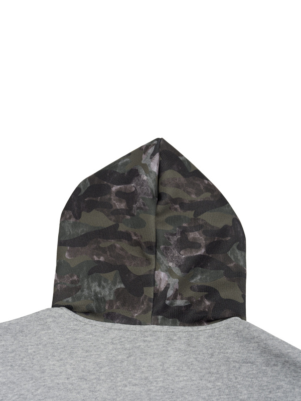 Unisex Colorblock Camo Full Zip Boxy Hoodie