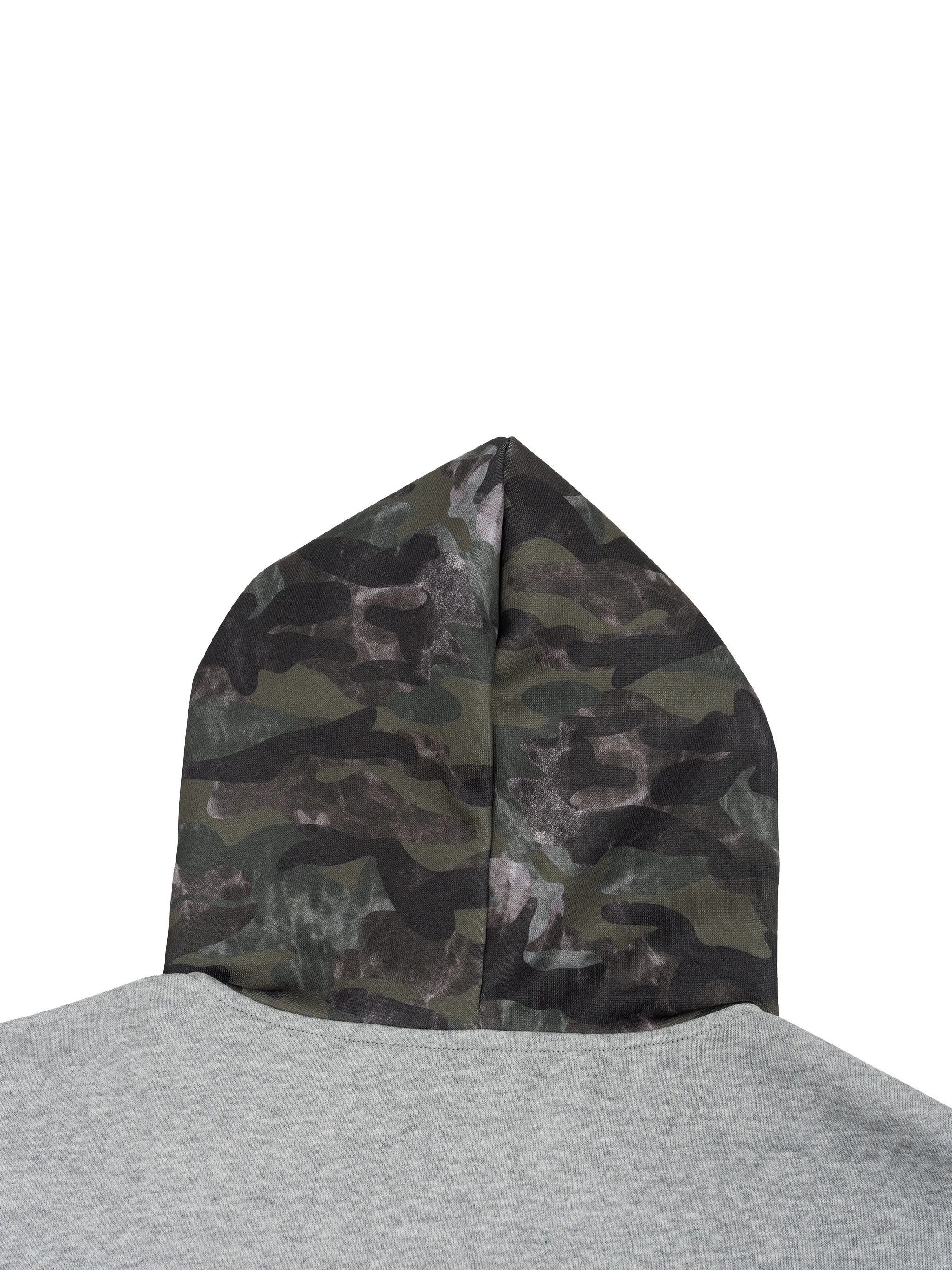 Unisex Colorblock Camo Full Zip Boxy Hoodie