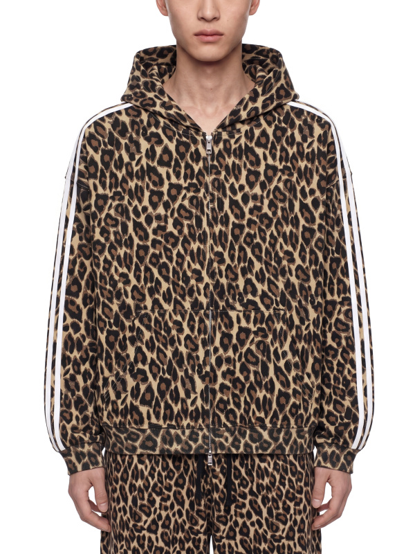 Unisex Leopard Full Zip Hoodie