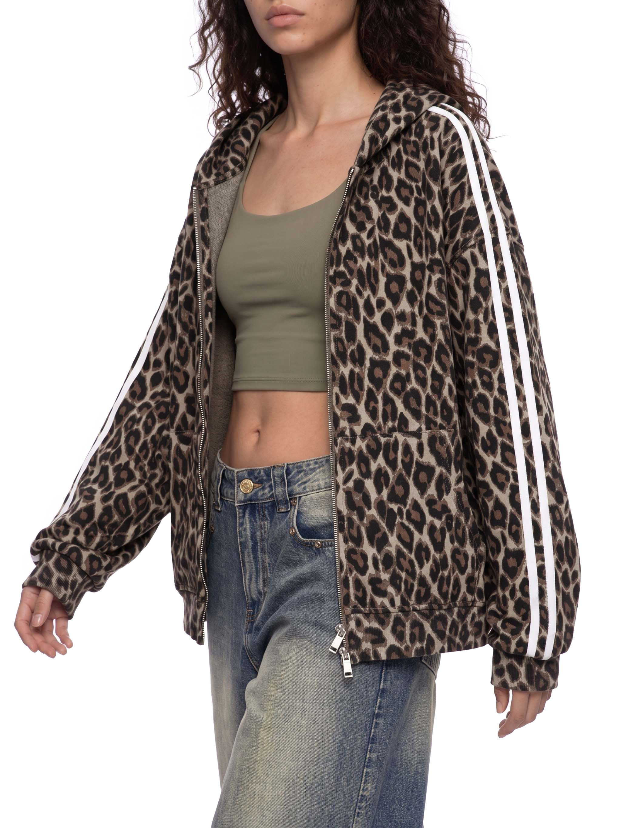 Unisex Leopard Full Zip Hoodie #UT0260 | TAPSTITCH