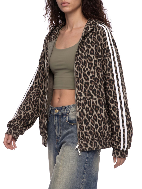 Unisex Leopard Full Zip Hoodie