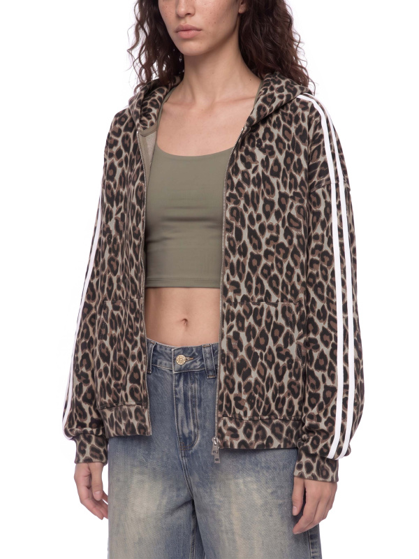 Unisex Leopard Full Zip Hoodie