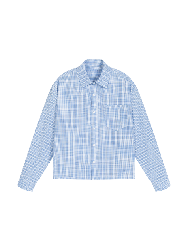 Unisex Boxy Plaid Long Sleeve Shirt