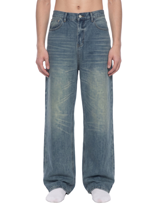 Men’s Vintage Wash Wide Leg Jeans
