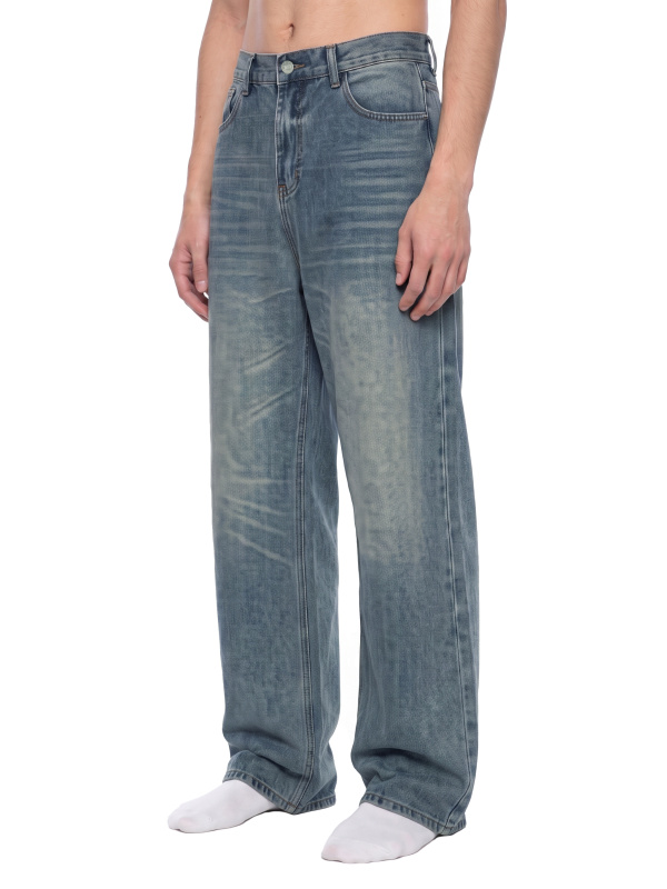 Men’s Vintage Wash Wide Leg Jeans